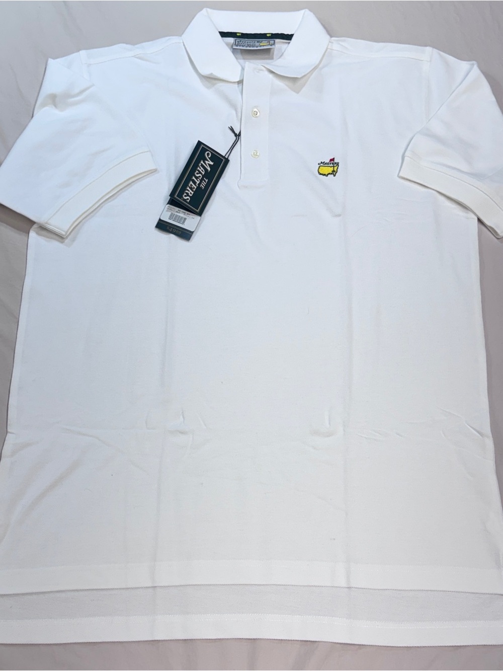 VTG Augusta National Golf Shop Slazenger L Masters White Polo Shirt Cotton NWT